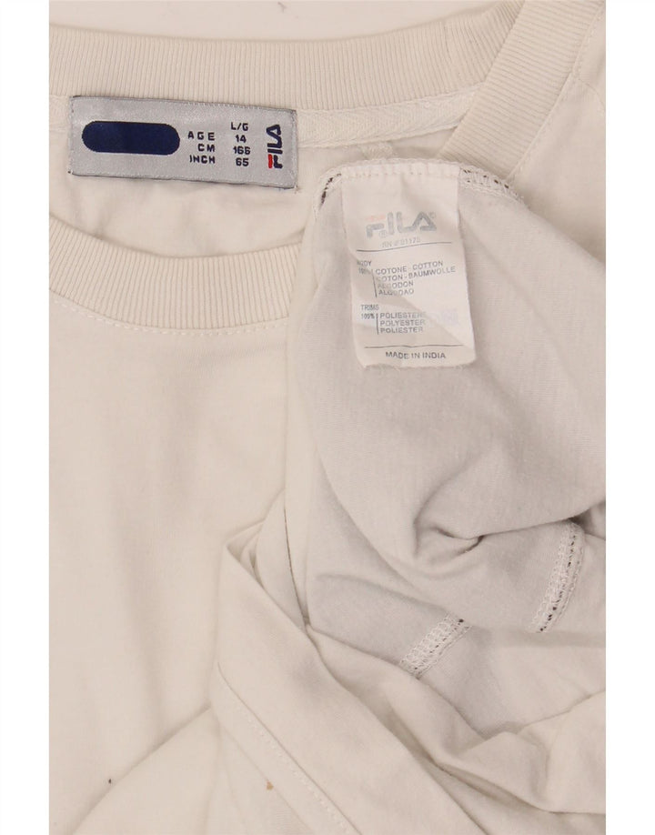 Tricou FILA Băieți Top 13-14 Ani Bumbac Colorblock Alb