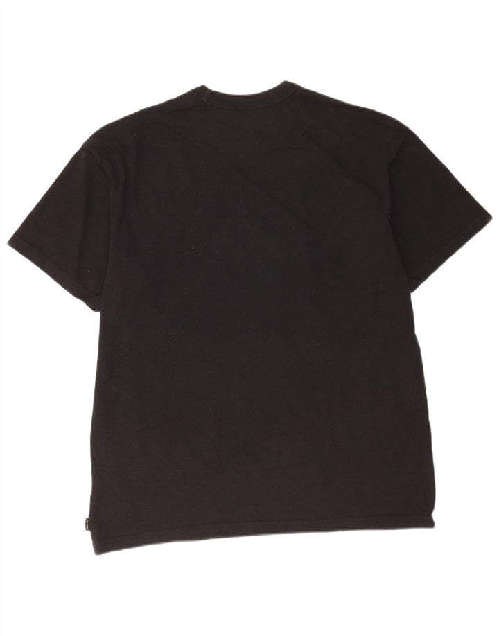 Tricou Nike pentru bărbați, cu o formă lejeră, top mediu, negru, bumbac
