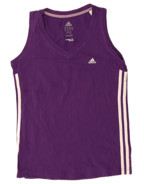 Adidas Climalite Vest Top pentru femei UK 8/10 Bumbac violet mic