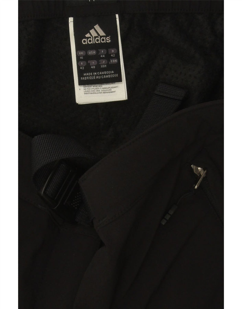 ADIDAS Womens Windbreaker Trousers UK 16 Large Black Polyester Vintage Adidas and Second-Hand Adidas from Messina Hembry 