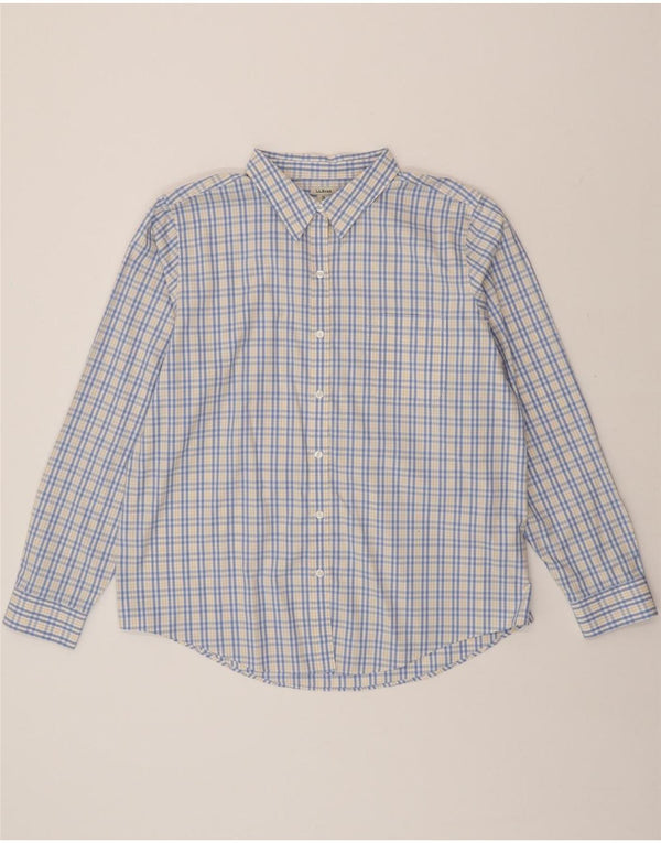 L.L.BEAN Mens Shirt XL Blue Check Cotton