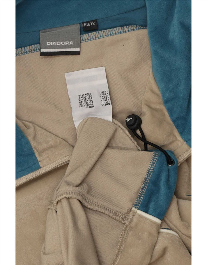 Jachetă de trening Diadora pentru bărbați din velur, 3XL, bej, poliester