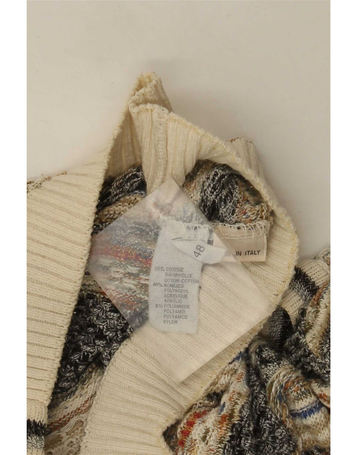 Pulover Cardigan Vintage pentru Barbati IT 48 Medium Multicolor Bumbac Fair Isle
