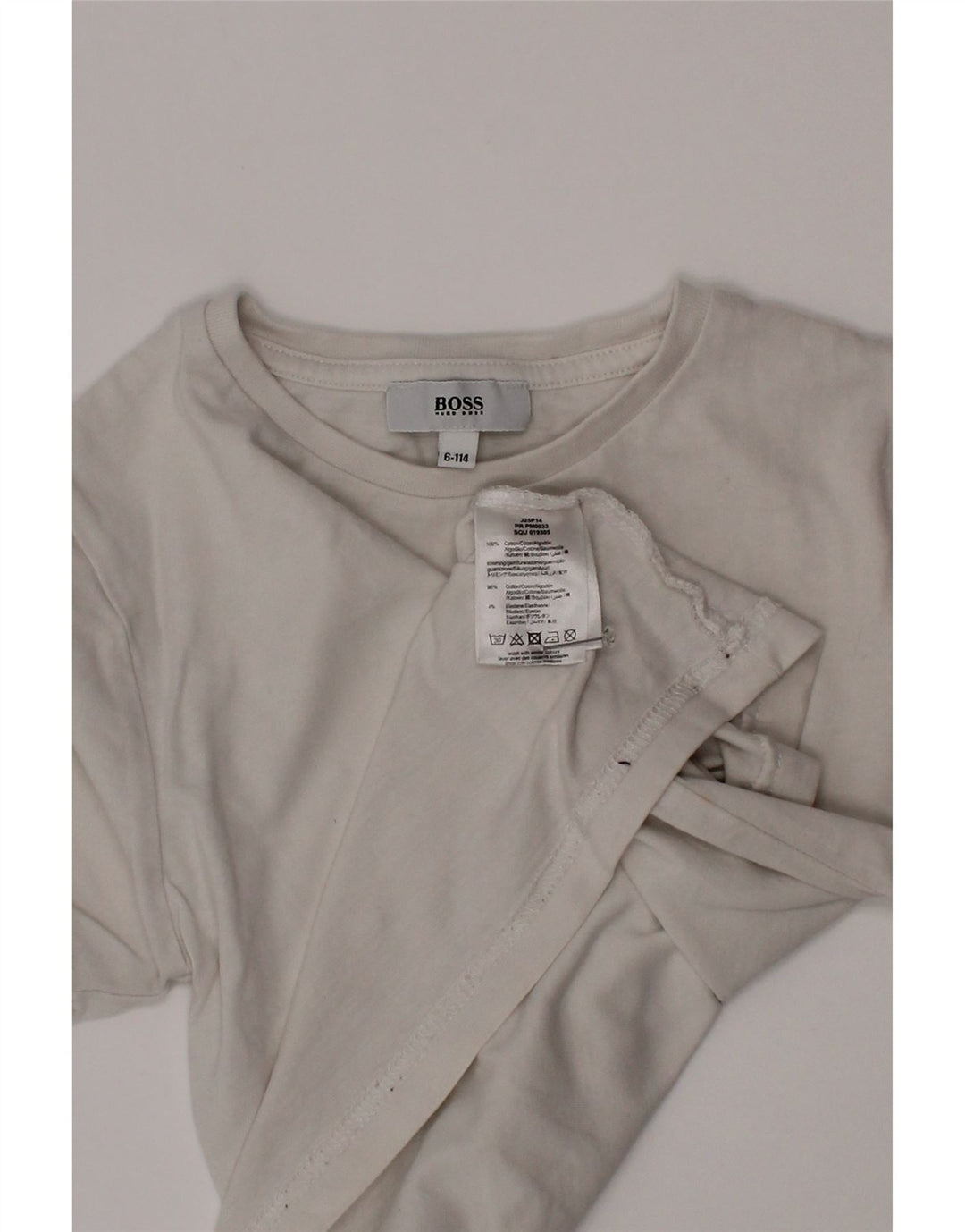 Tricou Hugo Boss Băieți Top 5-6 Ani Bumbac Alb