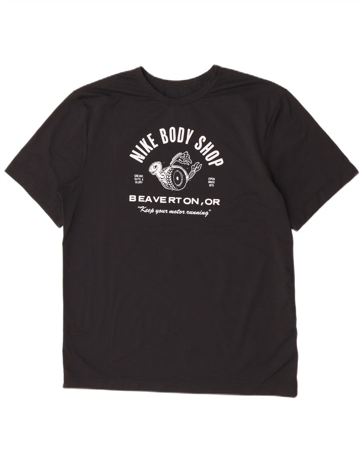 Tricou grafic Nike Dri Fit pentru bărbați Top Mediu Negru Poliester