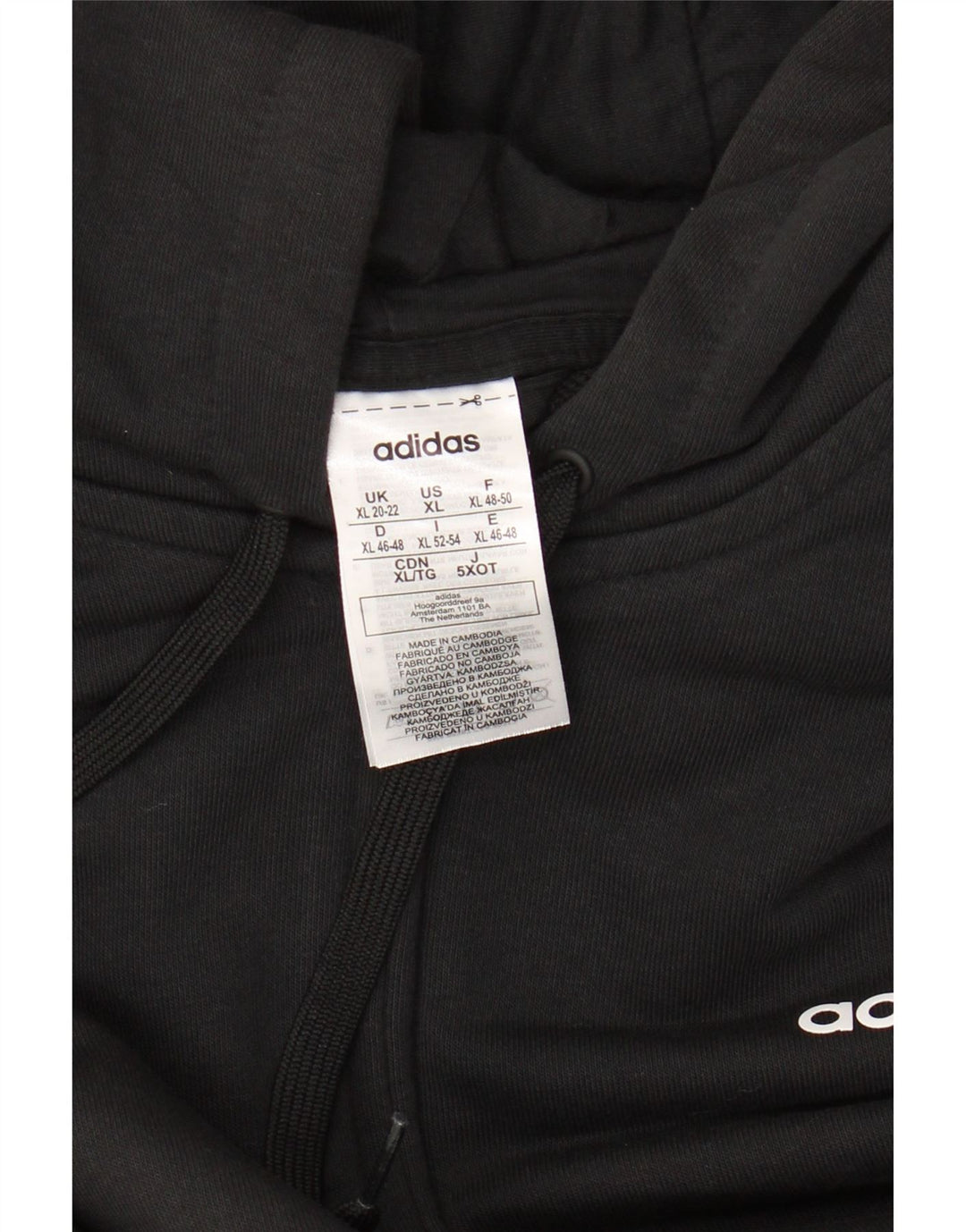 Pulover ADIDAS pentru femei cu fermoar, UK 20/22 XL, bumbac negru