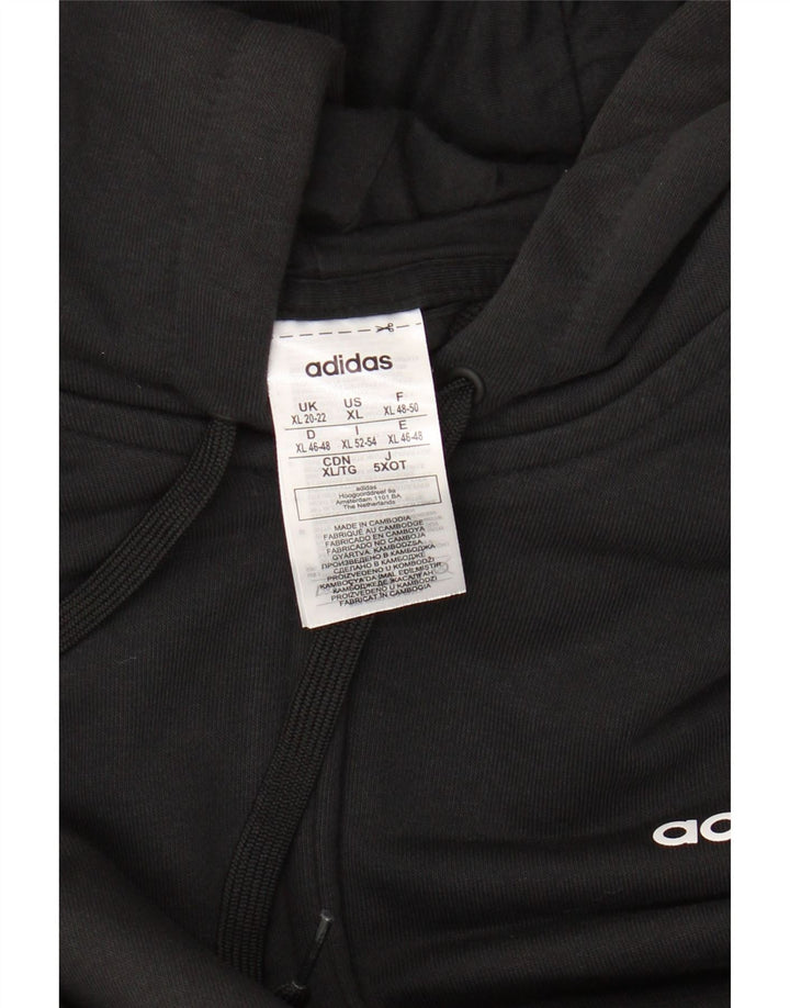 Pulover ADIDAS pentru femei cu fermoar, UK 20/22 XL, bumbac negru