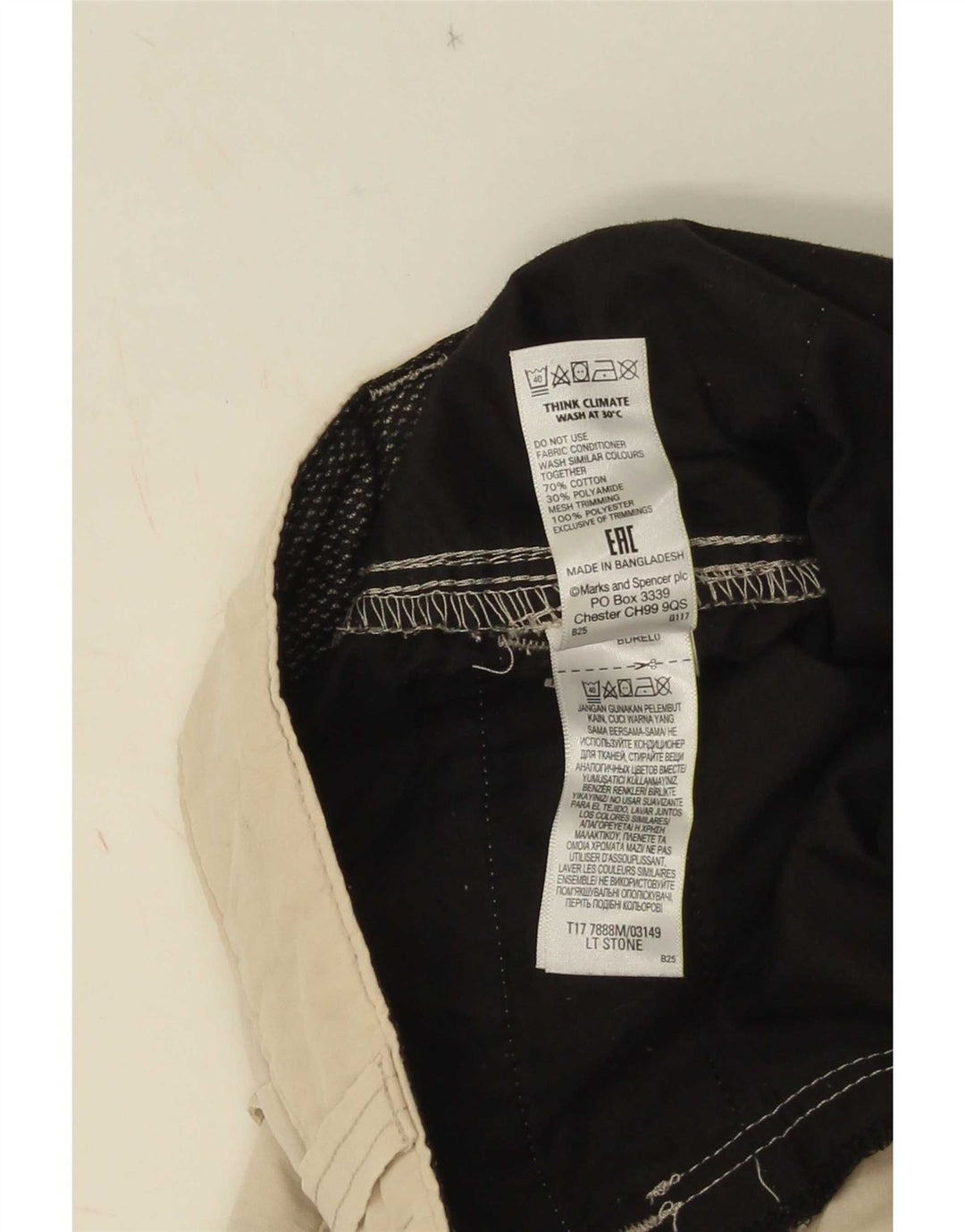 Pantaloni scurți cargo pentru bărbați Marks & Spencer W32, bumbac mediu bej