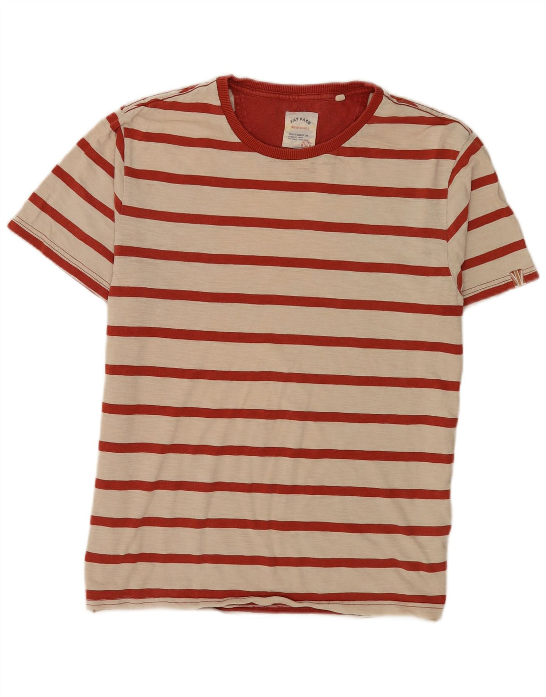 Tricou Bărbați Fat Face Top Mediu Bej Bumbac dungi