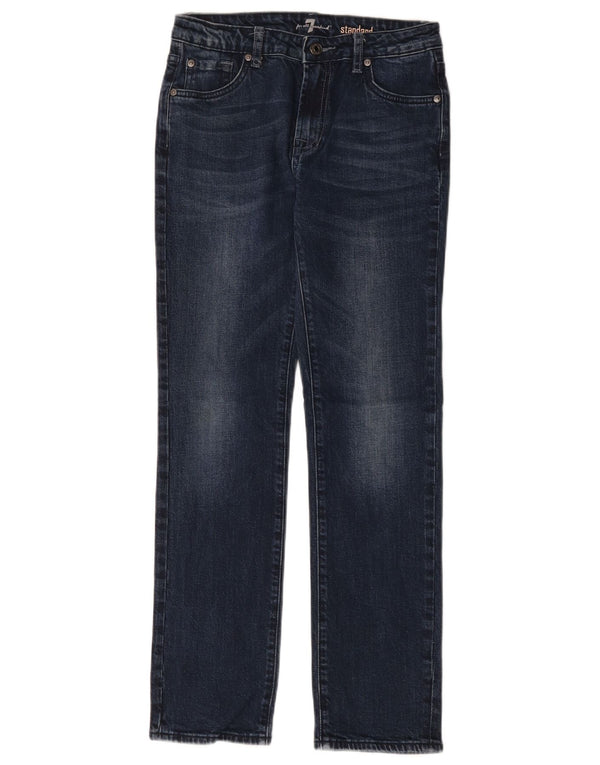7 For All Mankind Blugi drepti pentru femei UK 14 Medium W28 L28 Bleumarin