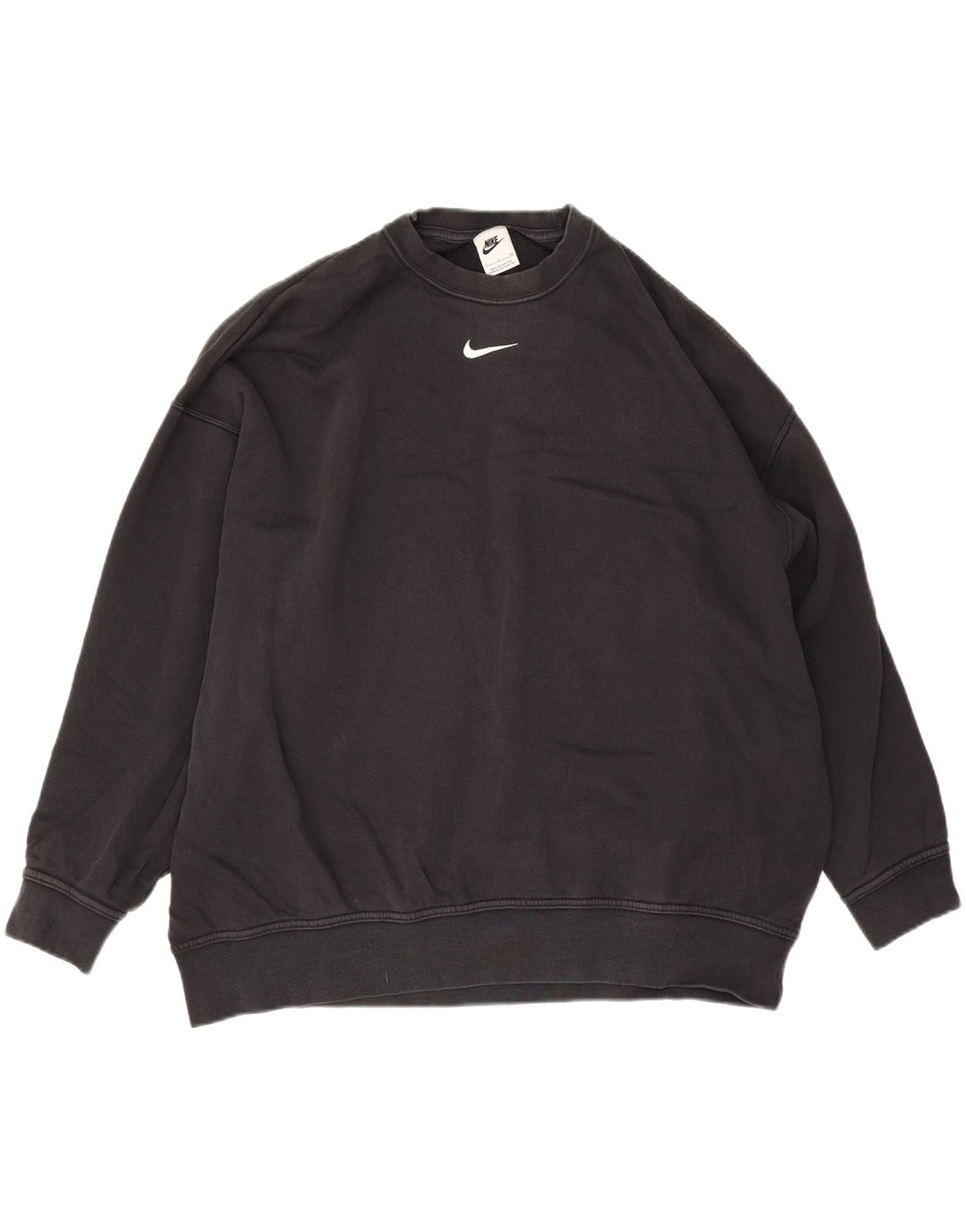 Hanorac Nike pentru bărbați, cu tăiere lejeră, pulover mic, negru, bumbac