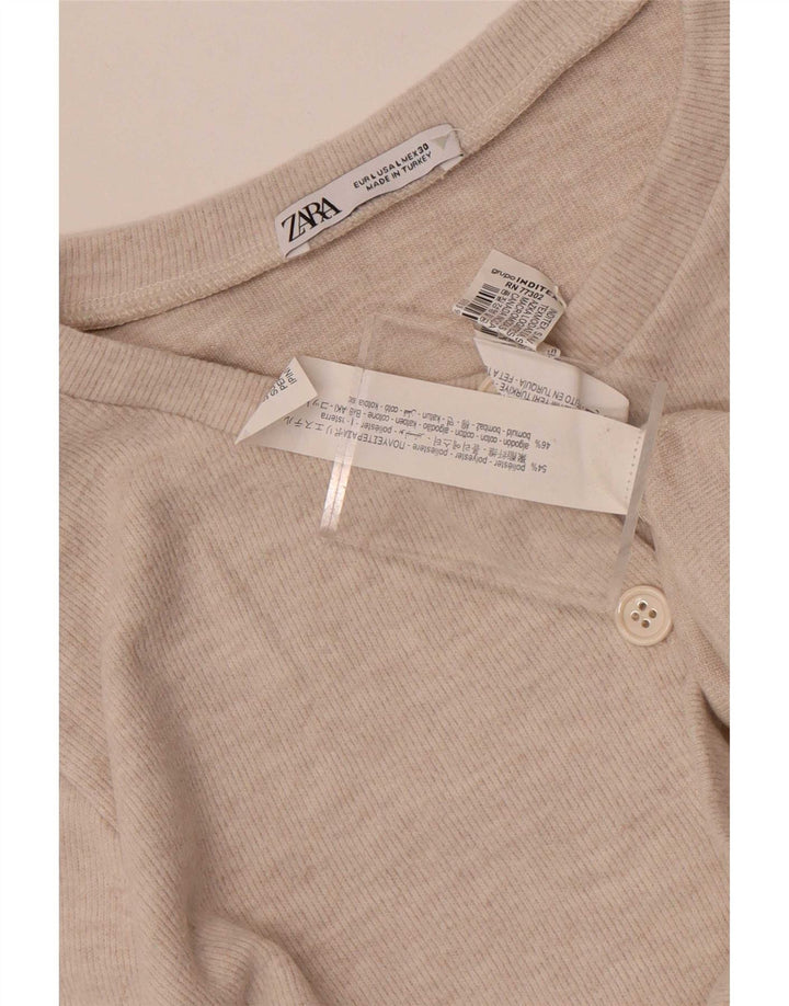 Top cardigan pentru femei Zara UK 14 mare, gri, poliester
