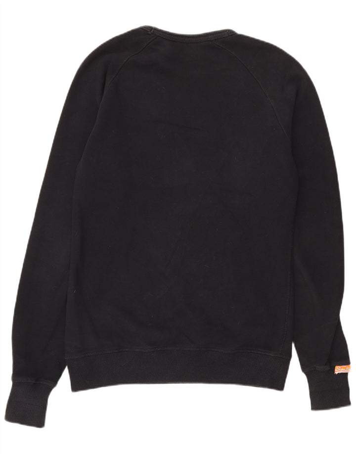 Pulover grafic Superdry pentru bărbați, bumbac mediu negru