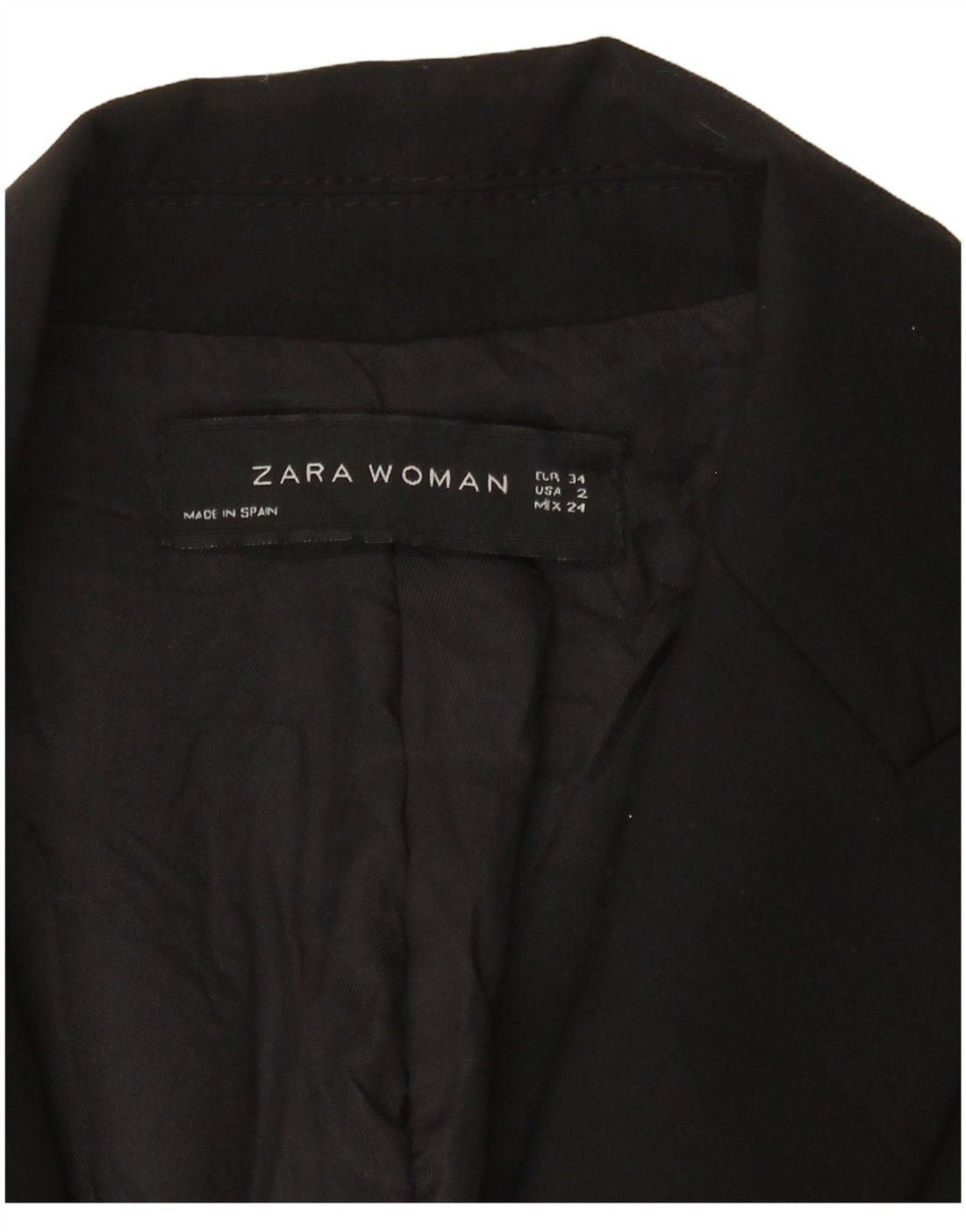 Jachetă pentru femei Zara cu 1 nasture EU 34 2XS Negru
