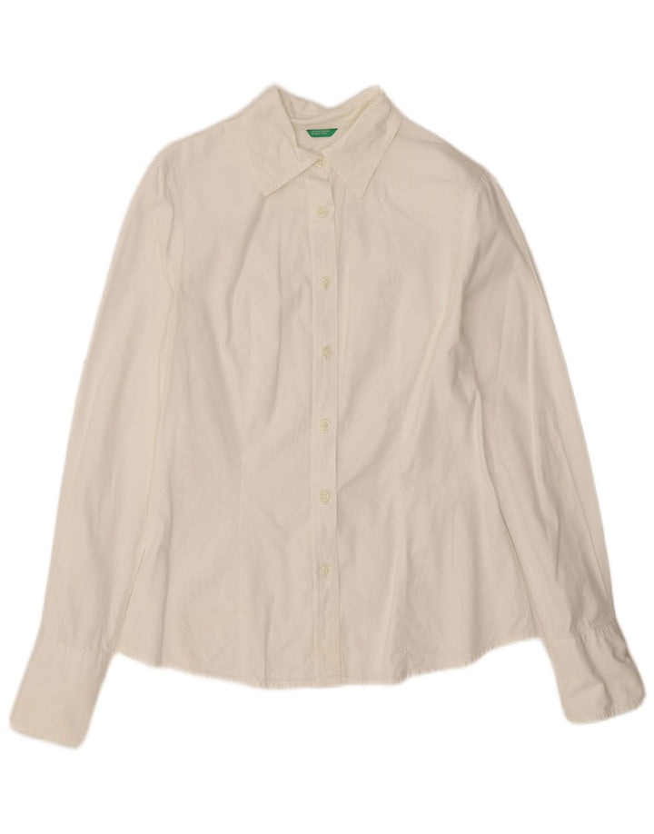Cămașă Benetton pentru femei UK 10 Small White Bumbac