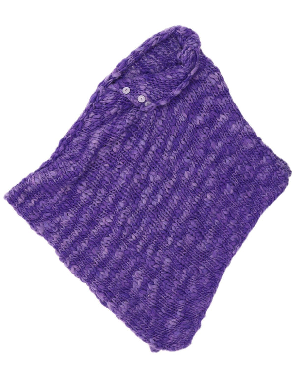 Jumper poncho vintage pentru femei, mărime unică, mov cu pete