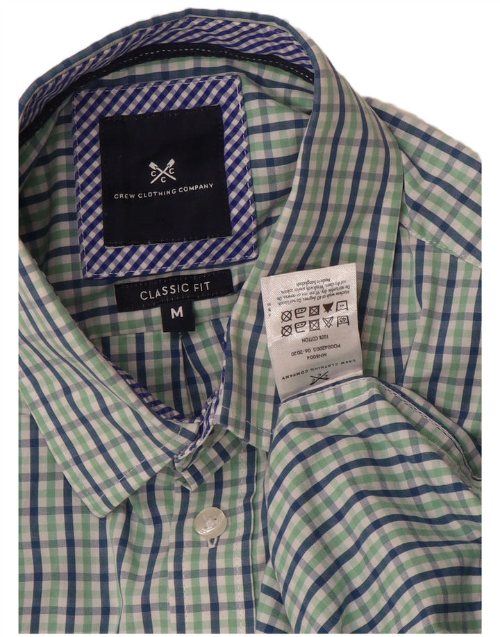 Crew Clothing Cămașă clasică pentru bărbați, bumbac vichy verde mediu