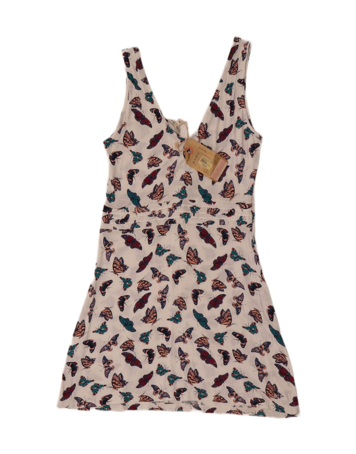 Fat Face Femei Sundress UK 14 Medium White Viscose Butterfly