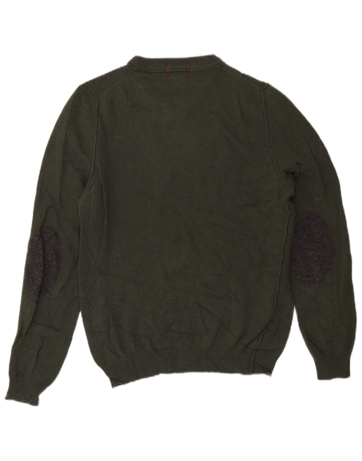 WOOLRICH Pulover pentru damă cu gât crew pulover UK 14 Medium Khaki Lână