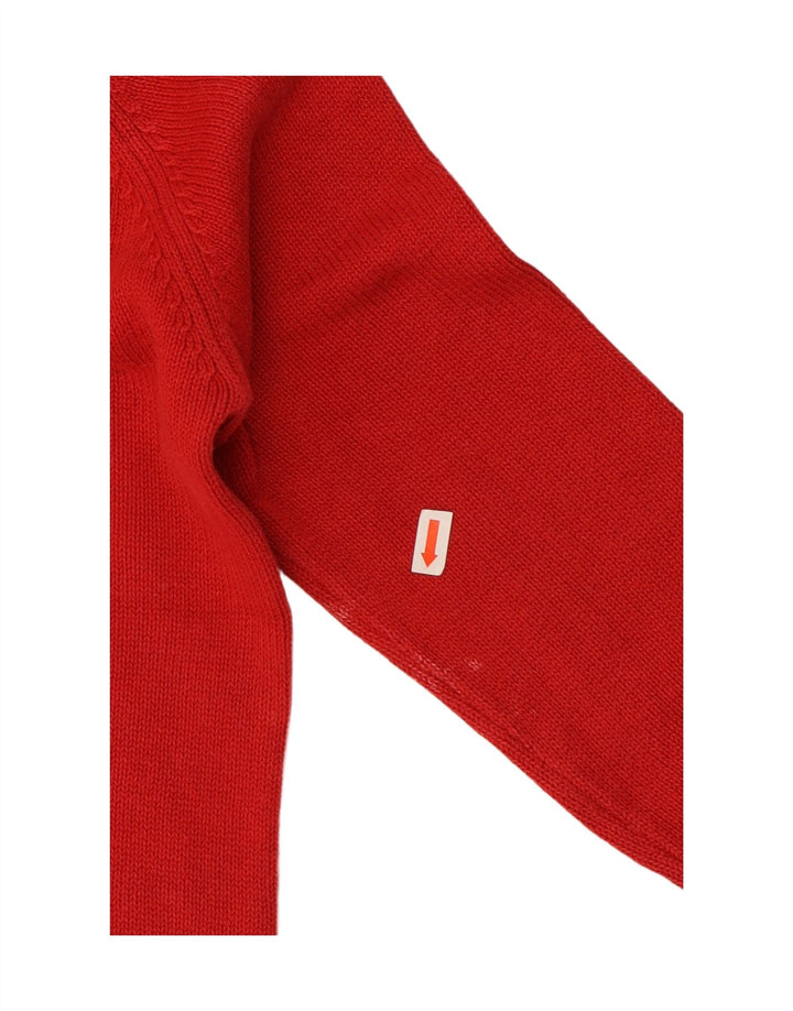 Pulover cu gât rulat Zara pentru femei UK 14 Bumbac roșu mediu