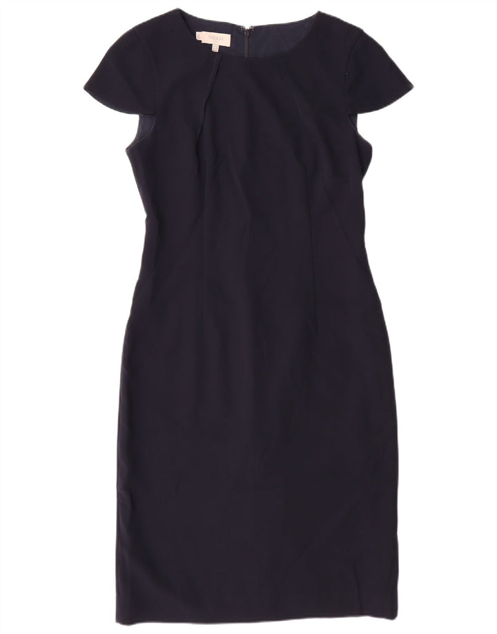 HOBBS Womens Sheath Dress UK 10 Small Navy Blue Polyester