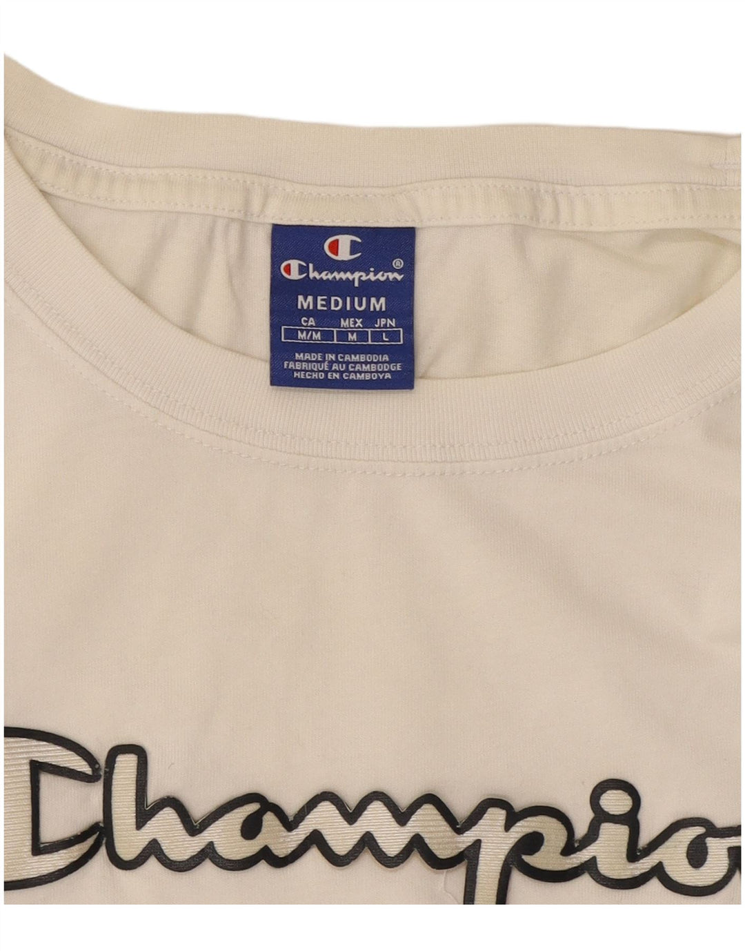 Tricou cu grafic crop Champion pentru femei Top UK 14 Medium White