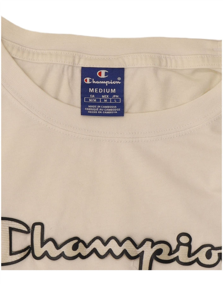 Tricou cu grafic crop Champion pentru femei Top UK 14 Medium White