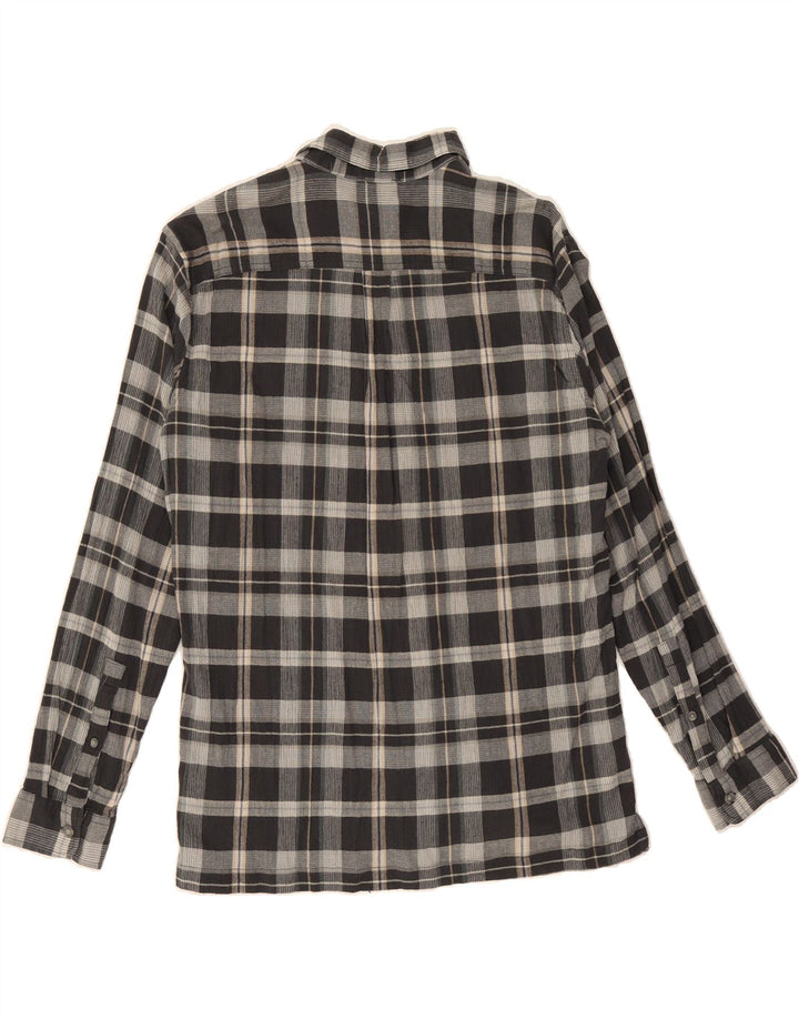 EDDIE BAUER Mens Classic Fit Flannel Shirt Large Grey Check Cotton Vintage Eddie Bauer and Second-Hand Eddie Bauer from Messina Hembry 