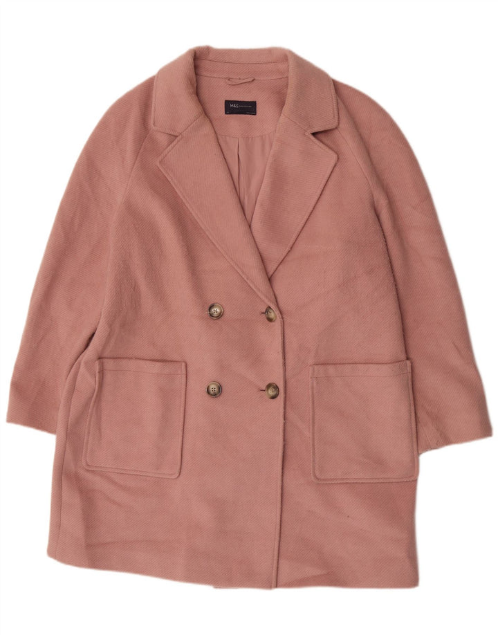 Marks & Spencer Palton dublu pentru femei UK 18 XL, poliester roz