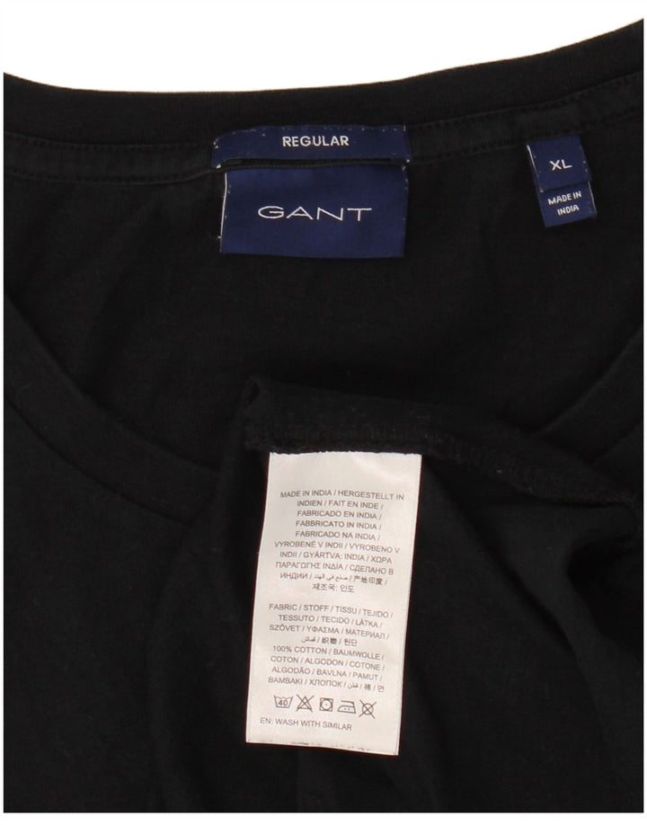 Gant Bărbați Regular Tricou Top XL Bumbac Negru