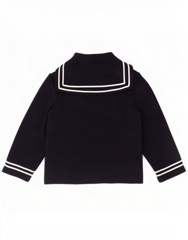 Pulover cardigan cu două piept pentru femei Zara UK 14 mare bumbac bleumarin