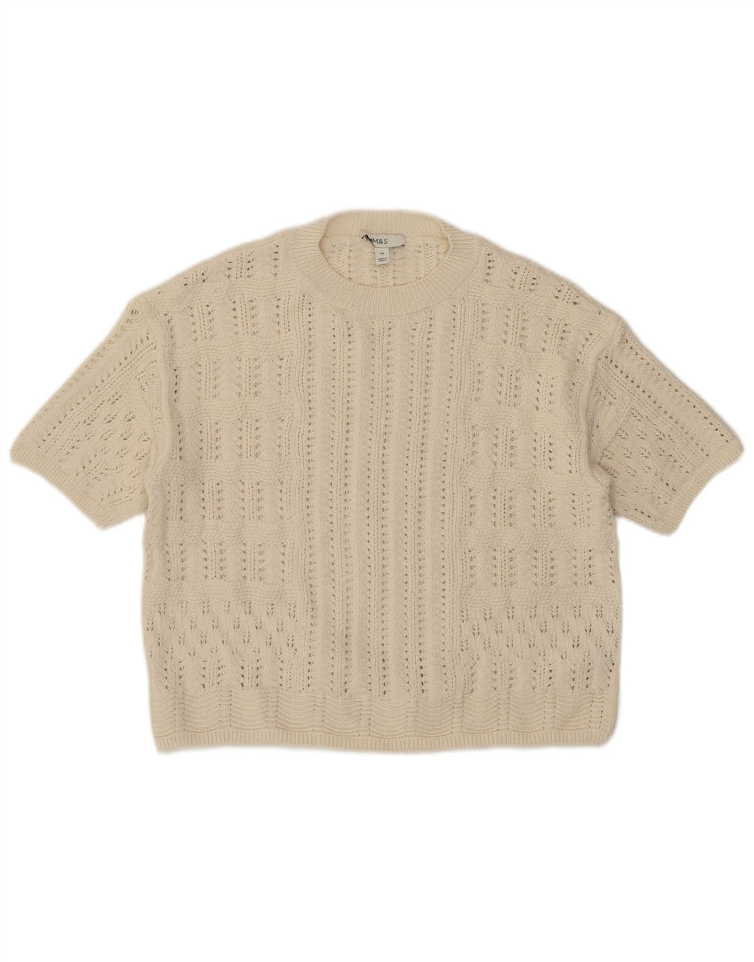 Marks & Spencer Pulover cu decolteu rotund transparent pentru femei UK 14 Medium Be