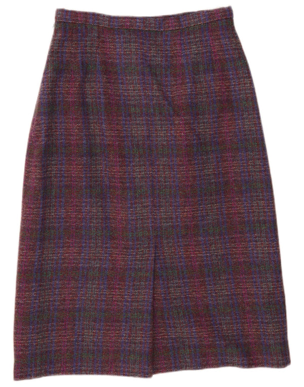 Fusta Midi Pitlochry pentru femei UK 14 Medium W30 Lână cu carouri multicolore