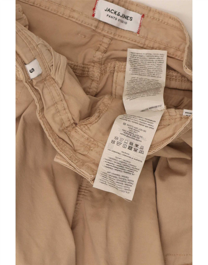 Pantaloni scurti cargo Jack & Jones pentru bărbați, mici W30, bumbac, bej