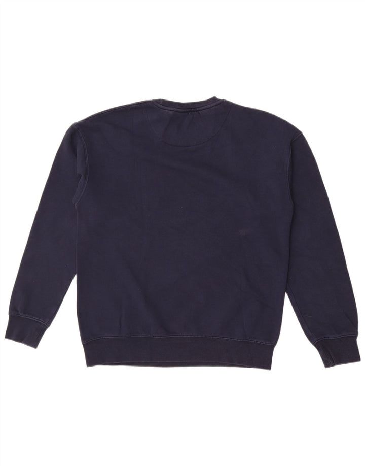 Pulover cu grafic pentru bărbați Jack & Jones Pulover mediu din bumbac bleumarin
