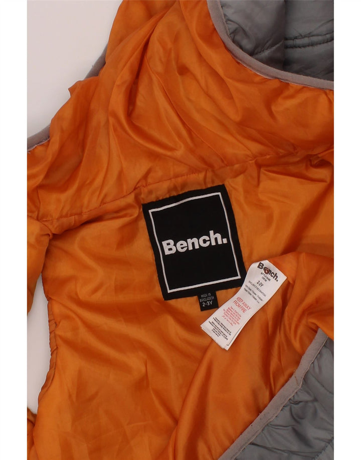 BENCH Gilet căptușit cu glugă pentru băieți 2-3 ani Gri poliester color bloc