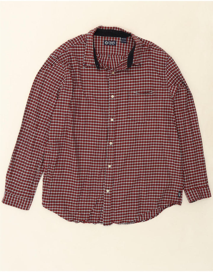 CHAPS Mens Flannel Shirt XL Red Check Cotton Vintage Chaps and Second-Hand Chaps from Messina Hembry 