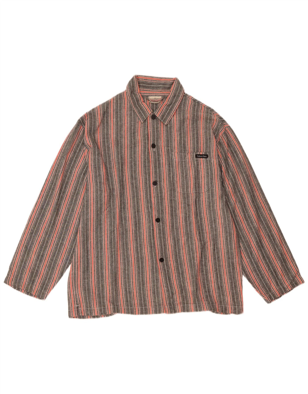 Cămașă pentru bărbați CALVIN KLEIN, bumbac cu dungi mici, gri