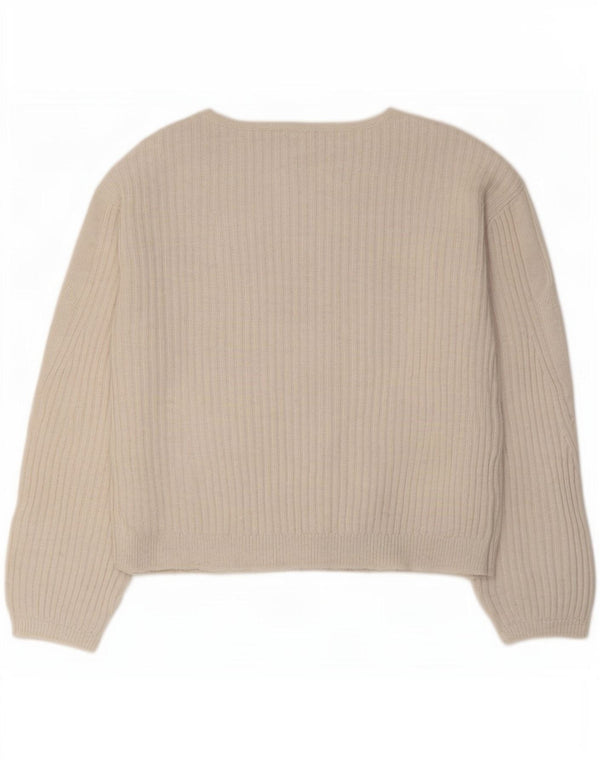 Marks & Spencer Womens Boat Neck Jumper Sweater UK 10 Small Off White