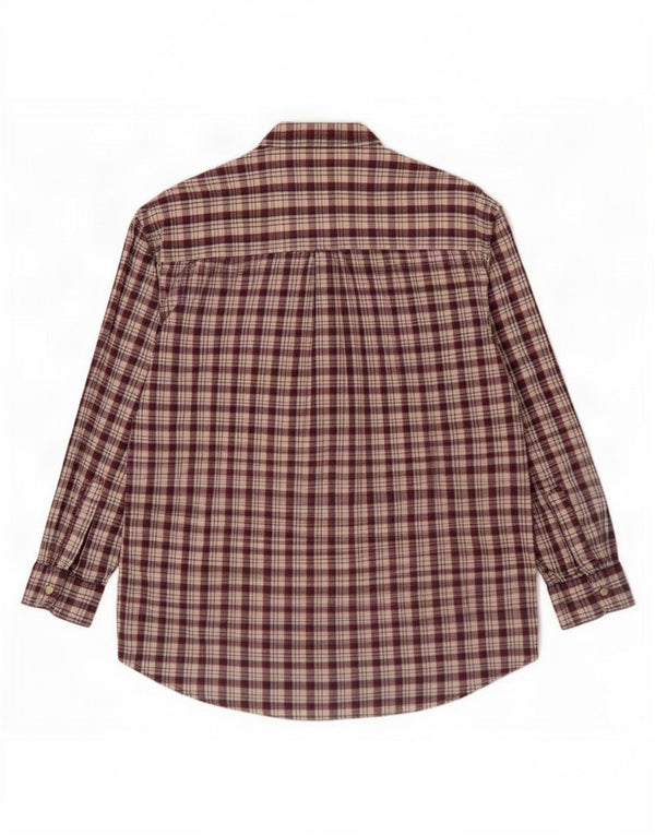 Cămașă pentru bărbați Chaps Ralph Lauren, din bumbac cu carouri burgundy