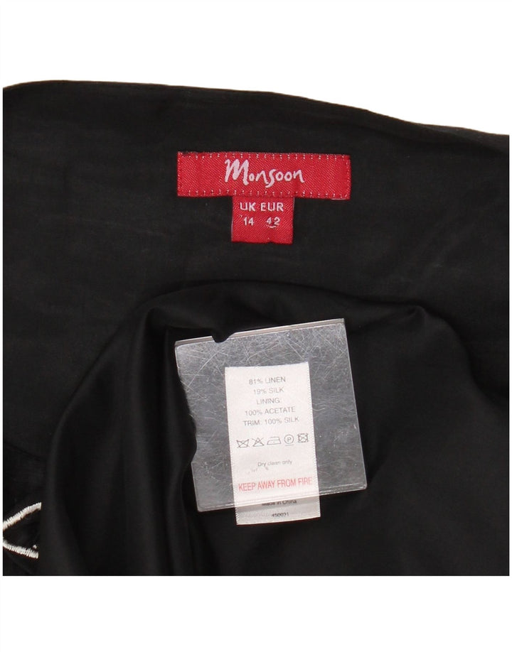 Rochie A-Line fără mâneci pentru femei Monsoon UK 14 Medium Black Floral