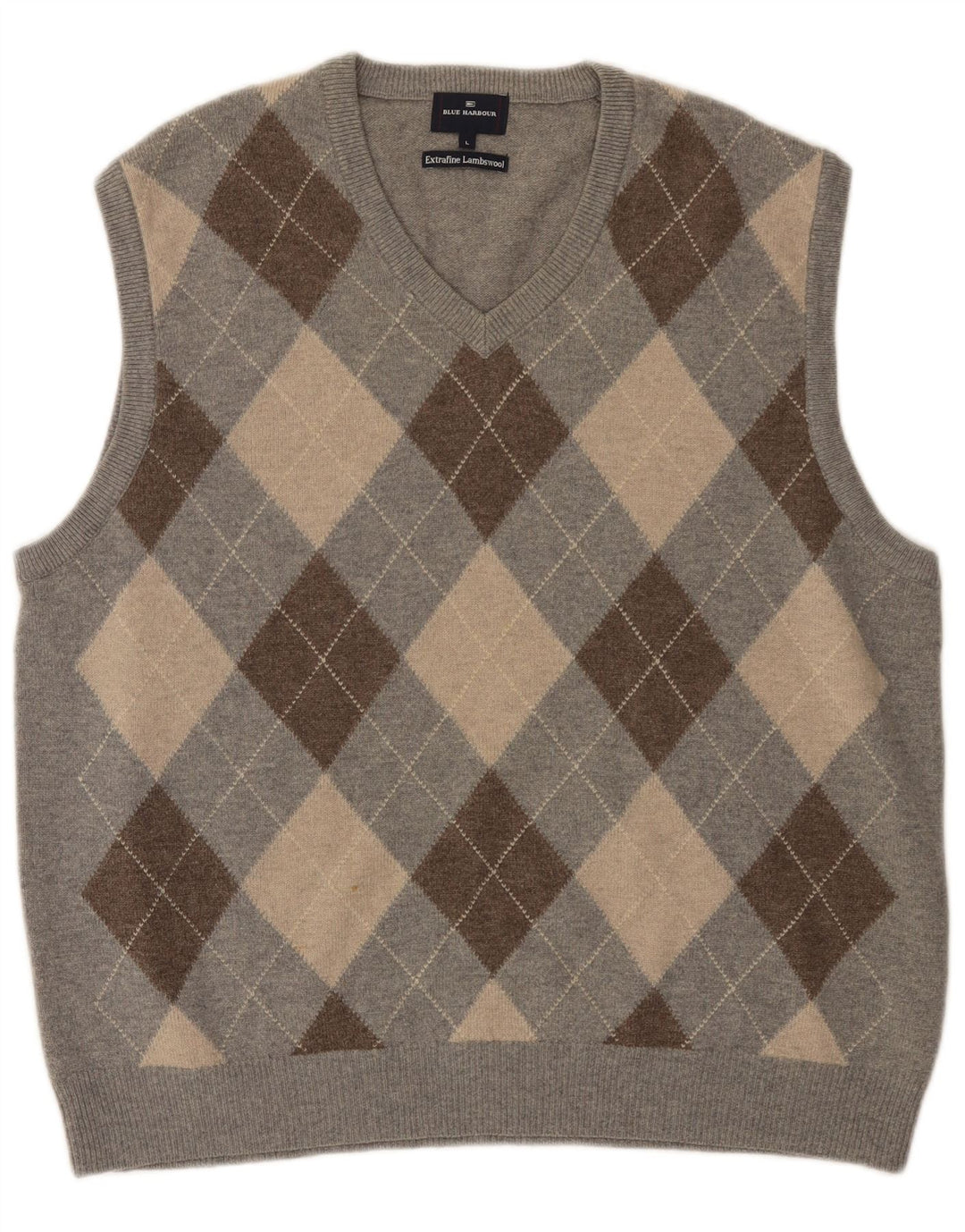 Bluză pentru bărbați Blue Harbour, maiuu mare, gri Argyle/Diamond Lambswool