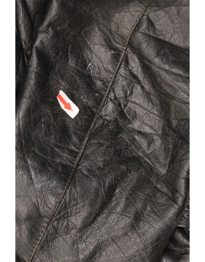 Geacă de piele vintage pentru femei IT 48 XL neagră