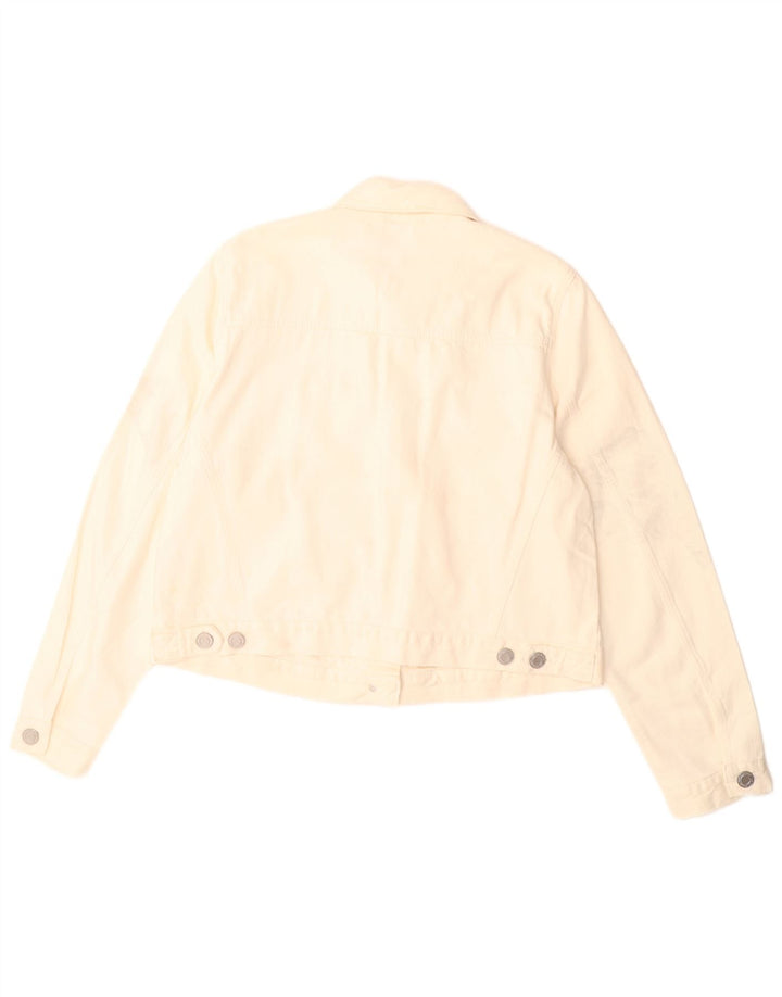 Marks & Spencer jachetă de denim crop pentru femei UK 16 mare bumbac alb