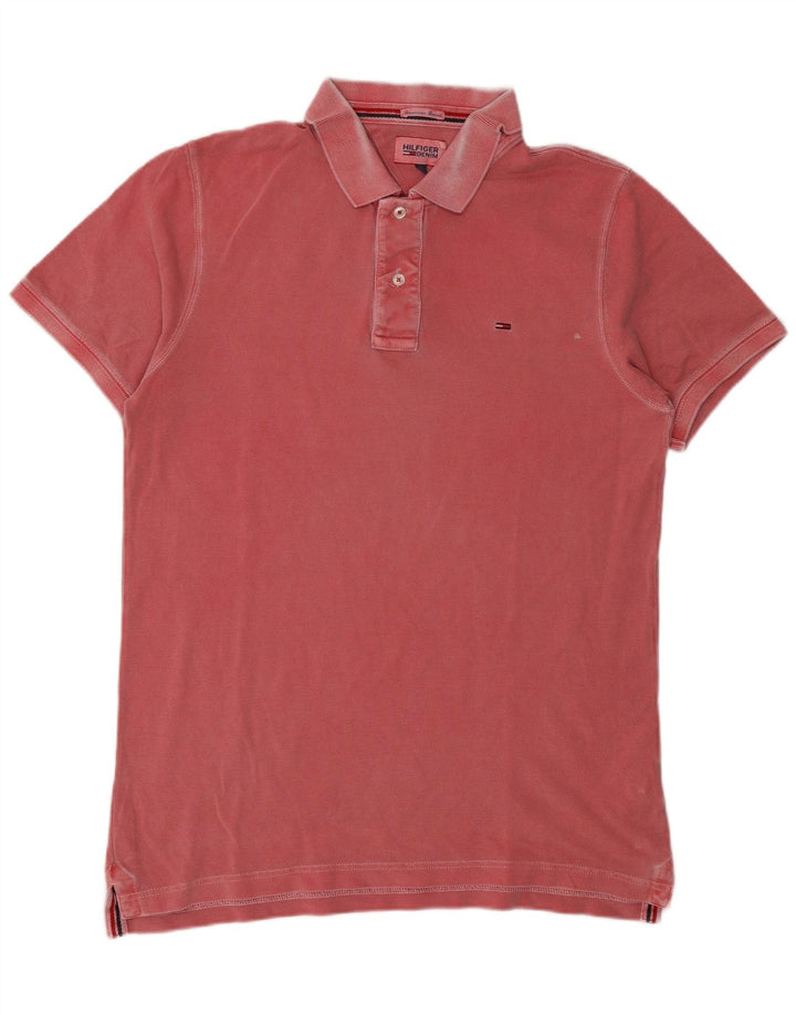 Tricou polo Tommy Hilfiger pentru bărbați, bumbac roșu mare