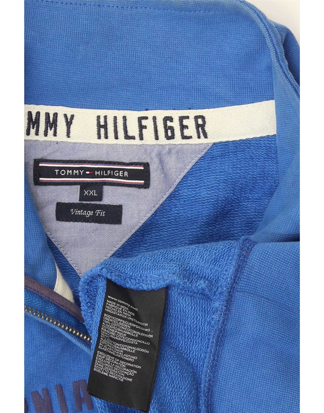 Jachetă de trening cu grafică Tommy Hilfiger pentru bărbați, bumbac albastru 2XL