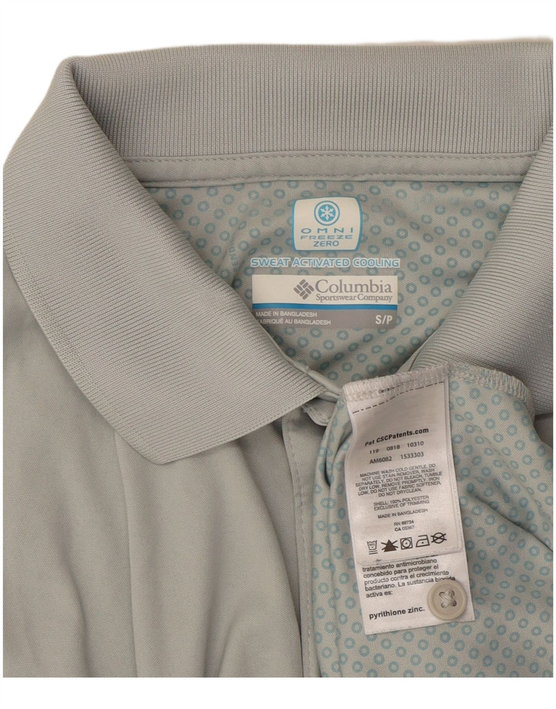 Tricou polo COLUMBIA Omni-Freeze Zero pentru bărbați, mic, gri, poliester