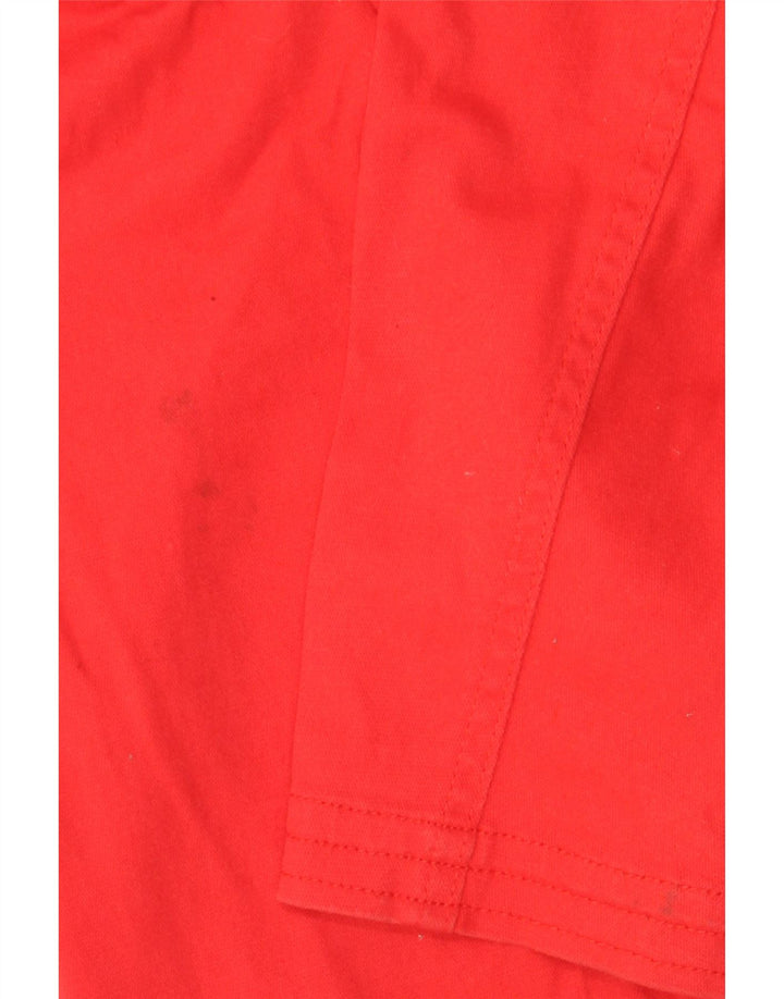 Jachetă vintage pentru femei cu 6 nasturi din bumbac roșu mediu UK 12