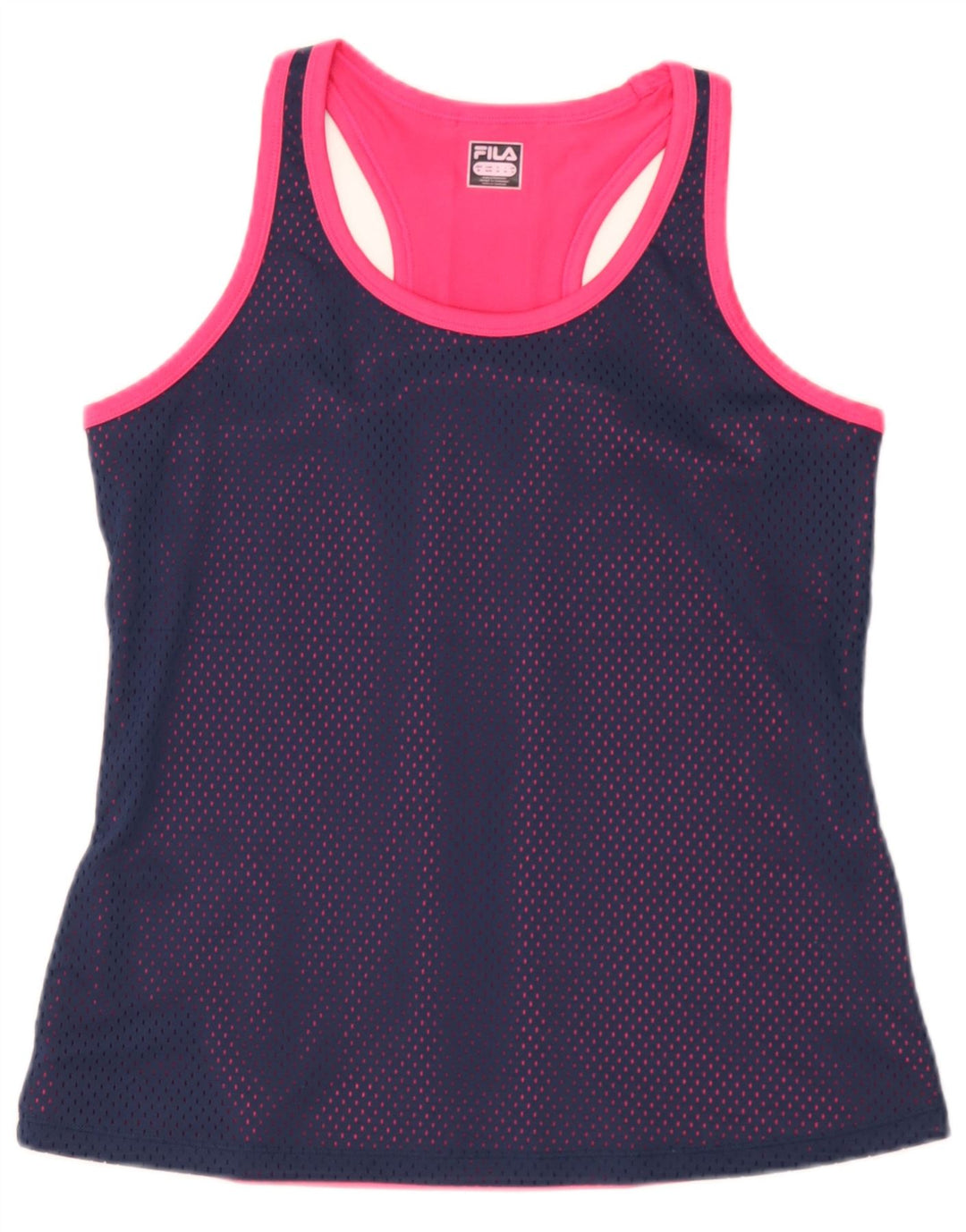 Top cu vestă grafică pentru femei Fila UK 12 Medium Bleumarin Poliester color bloc