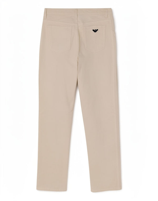 Armani Pantaloni Drepți Casual De Damă L30 L28 Bumbac Alb